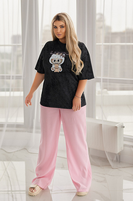 Модна футболка тай-дай Labubu "Kitty" (Туреччина) | Норма і батал Київ - фото 10