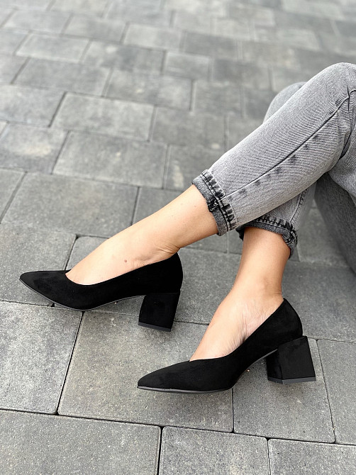 Lino Marano Туфлі жіночі Lino Marano чорні еко-замша каблук 6 см 35р. 40р. (R89-6) Коломия - фото 10