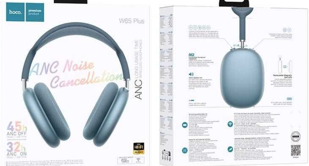 Бездротові навушники HOCO W65 Plus з ANC (Bluetooth 5.4, до 45 год) Харків - фото 1