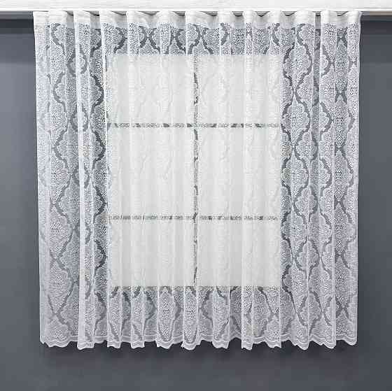 Коротка тюль, висотою 1,5м, жаккард "Корона" колір білий 1320т Київ