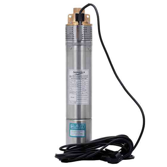 Насос вихровий 0.75кВт H 58 (34)м Q 45(20)л/хв Ø96мм 10м кабелю AQUATICA 4SKm100M (778311) Рівне