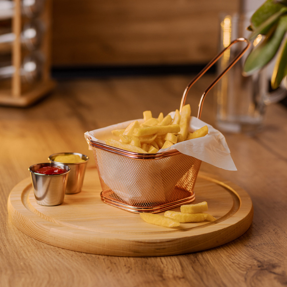 Кошик сервірувальний для картоплі фрі та снеків 13×11×7 см Рожеве золото HP-19-4-L-R Коломия - фото 4