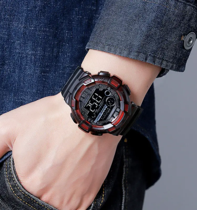 Годинник чоловічий спортивний наручний Skmei 2110 (Чорний з помаранчевим) Київ - фото 6