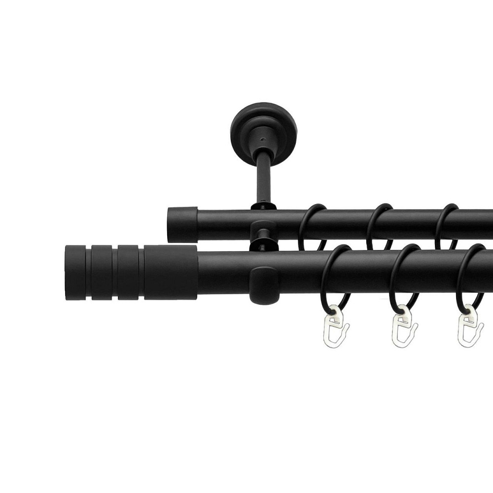 Карниз Orvit Модуло металевий дворядний відкритий гладка труба кільце металеве Чорний Оксамит 25\19 мм 160 см Львов - изображение 1