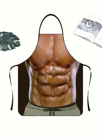 Фартук для мужчин с принтом мышц 80 на 60 см коричневый Киев