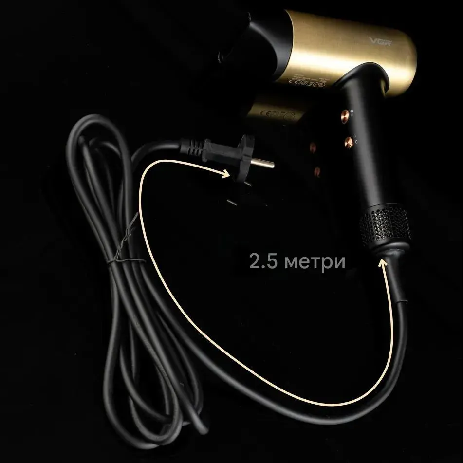 Фен професійний VGR V-441 (2 рівні обдування 2 рівні температури) 1400W + 1 насадка Вінниця - фото 9