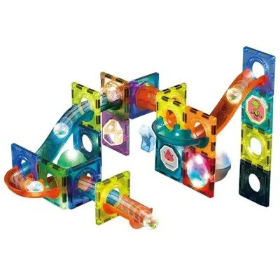 Конструктор магнитный лабиринт разноцветный светящийся на 49 деталей Киев - изображение 1