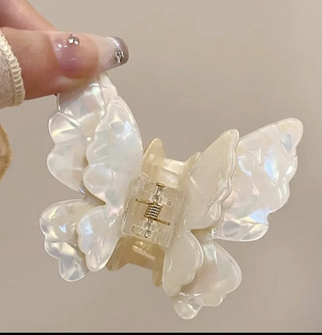 Заколка-крабік метелик з подвійними крильцями Сміла - фото 1