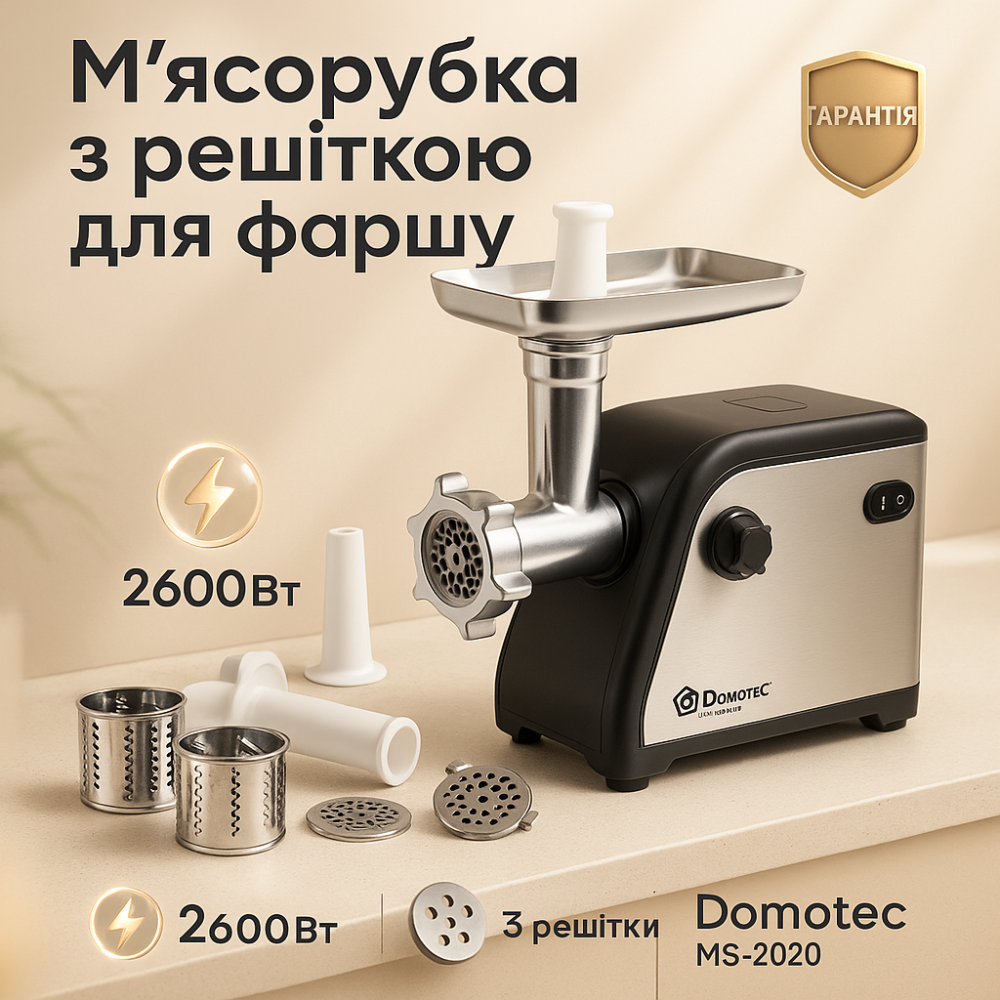Потужна електром'ясорубка для м'яса Domotec, Універсальна м'ясорубка для кухні ’професійна CM-84 Львів - фото 19