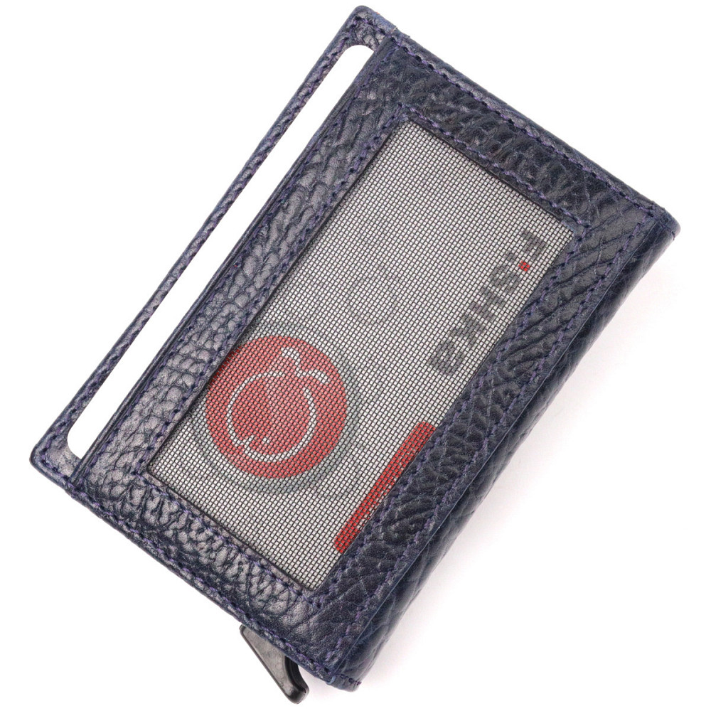 Визитница из натуральной крупнозернистой кожи KARYA 20980 Синий Киев - изображение 7