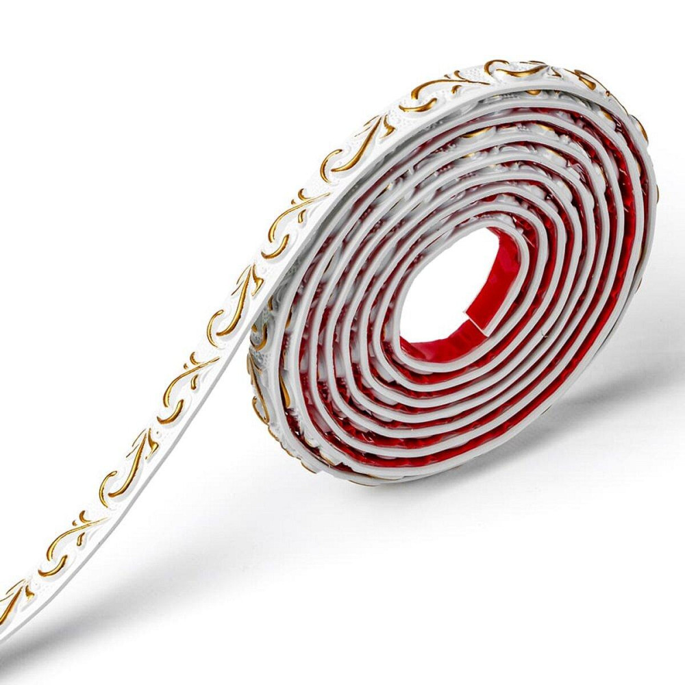 Молдинг 4950х20х7 мм Белый с золотом SW-00002678 Днепр - изображение 1