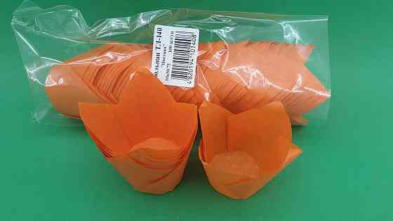 Тарталетки паперові для кексів ТЛ-140" Тюльпан Жовтогарячий" (50*50/75) (100 шт.) (1 уп.) Харків