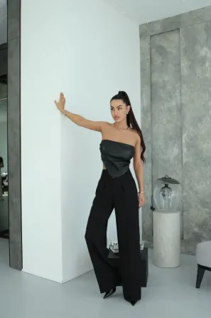 Жіночі брюки палаццо з високою талією, класичні широкі брюки Одеса