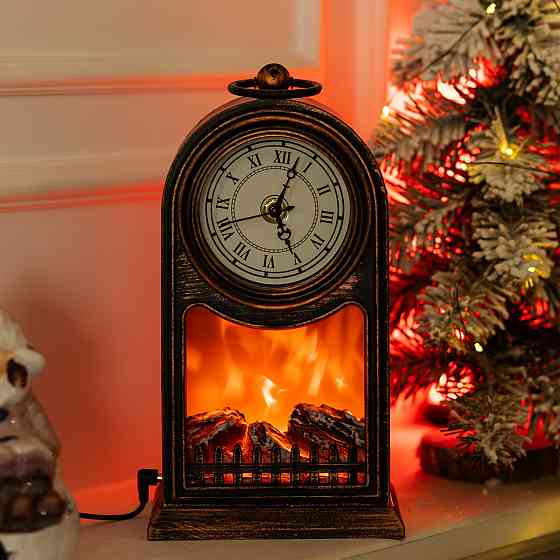 Декоративний камін-годинник LED-підсвічування USB 25×14×40 (см) CR-3-6 Київ