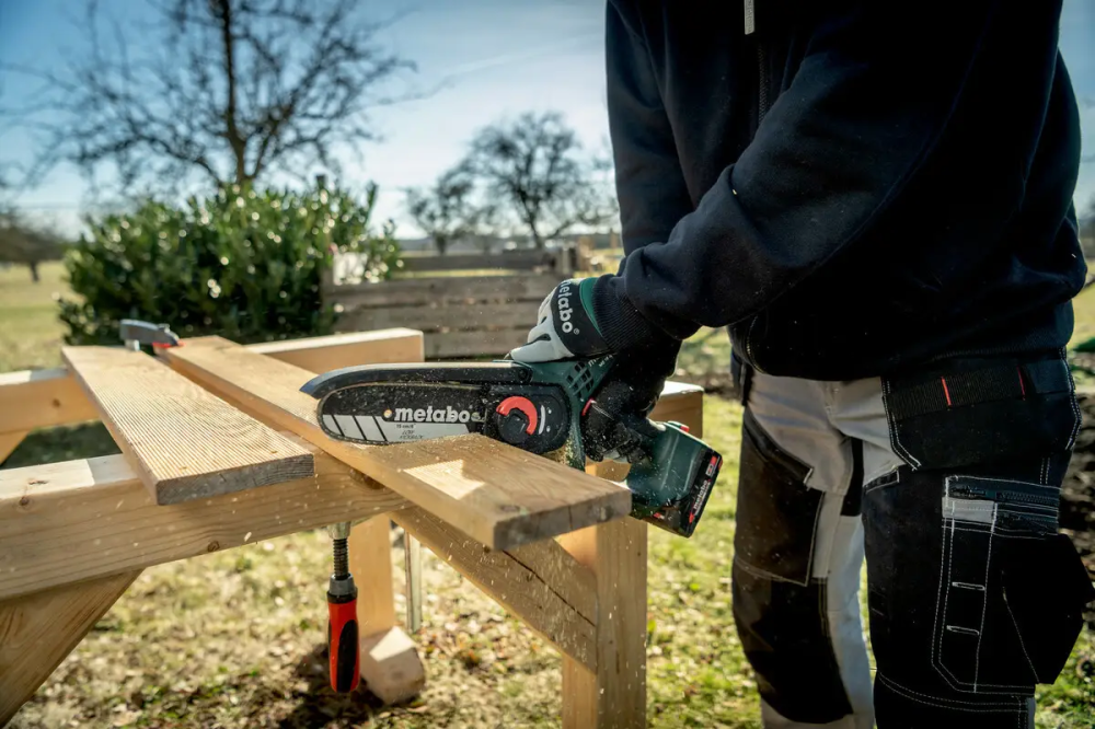 Потужна ручна акумуляторна ланцюгова пила Metabo MS 18 LTX 15 каркас MetaBox : без АКБ, шина 15 см Київ - фото 13