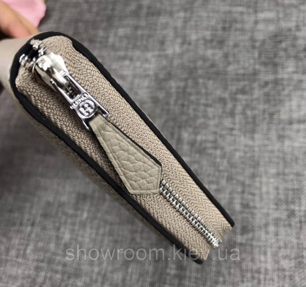 Жіночий шкіряний гаманець на блискавці H (506) кольору тауп Київ - фото 3