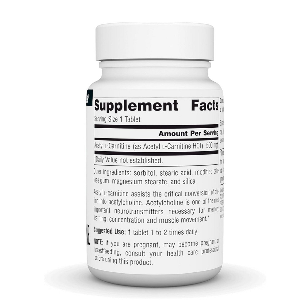 Ацетил-L-карнітин Soursce Naturals Acetyl L-Carnitine 500 mg 30 таб Київ - фото 2
