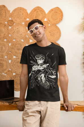 Футболка для мальчика аниме Джосуке Кира Джоджо С оверсайз (рост от 165 до 180 ) Черний AnimeJ0777m Днепр