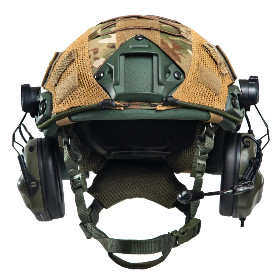 Комплект шлем Fast Team Wendy Helmet NIJ IIIA + наушники Earmor M32H MOD3 + кавер (Оливковый) размер Винница