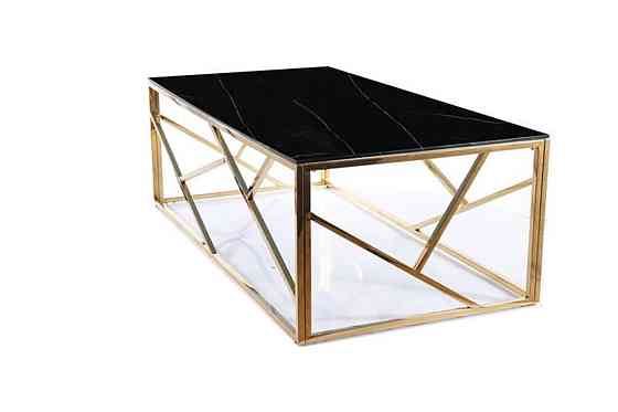 Журнальний столик ESCADA A II чорний еф.мармуру/золото 120x60 Днепр