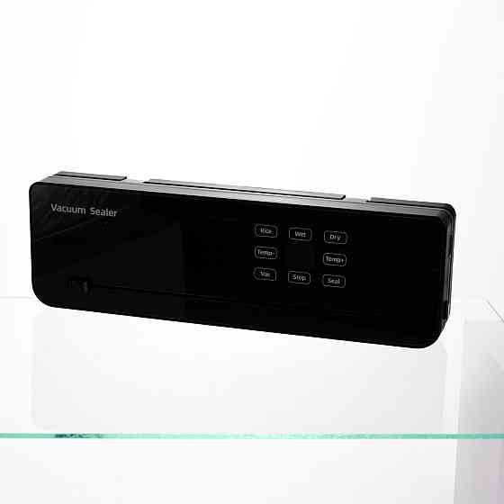 Вакууматор побутовий сенсорний для сухих і вологих продуктів 120 Вт із вбудованим різаком пакувальник вакуумний Чорний HP-11-29B Київ