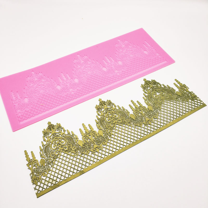 Молд для торта силиконовый Кружево 356 на 130 мм розовый Киев - изображение 7