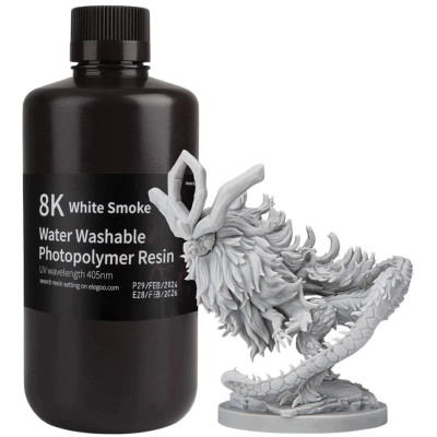 Фотополімерна смола ELEGOO Resin, Water Washable 8K, 1кг, white smoky (50.103.0140) Вінниця - фото 1