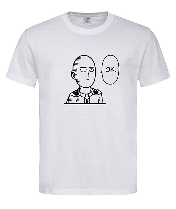 Футболка «Сайтама — One Punch Man» — для настоящих фанатов аниме Белый, XXL Городище - изображение 1