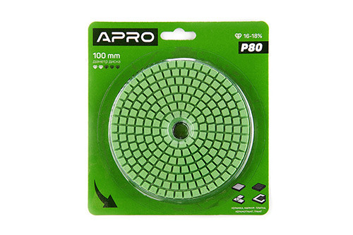 Круг алмазний шліфувальний на липучці 100 мм Р30 APRO Рівне - фото 1