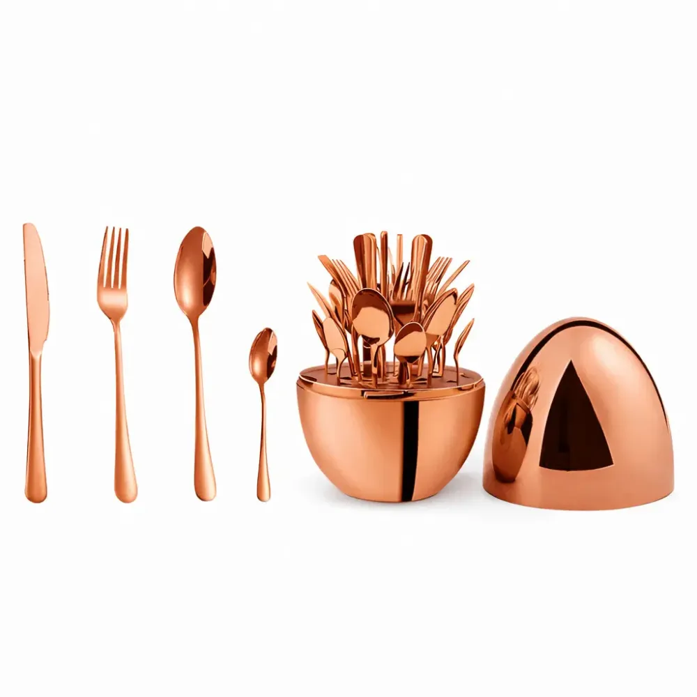 Столовые приборы из нержавеющей стали EGG 24 шт Bronze Коломыя - изображение 1