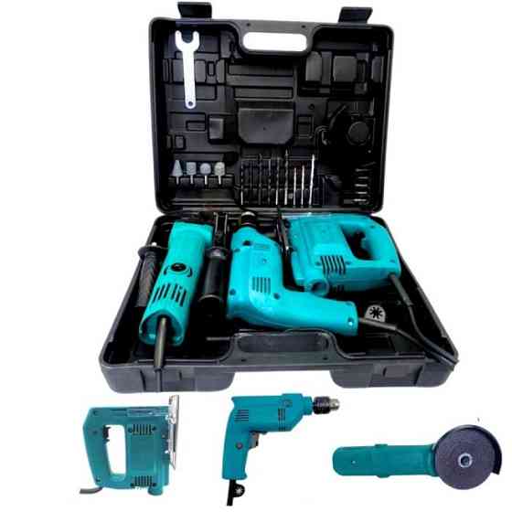 Набор электрических инструментов 3 в 1 в кейсе Болгарка, лобзик, дрель в траспортировочном кейсе Одесса