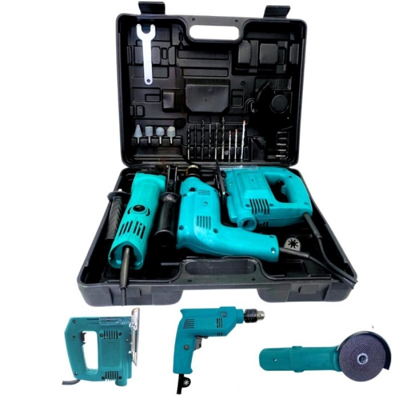 Набор электрических инструментов 3 в 1 в кейсе Болгарка, лобзик, дрель в траспортировочном кейсе Одесса - изображение 1
