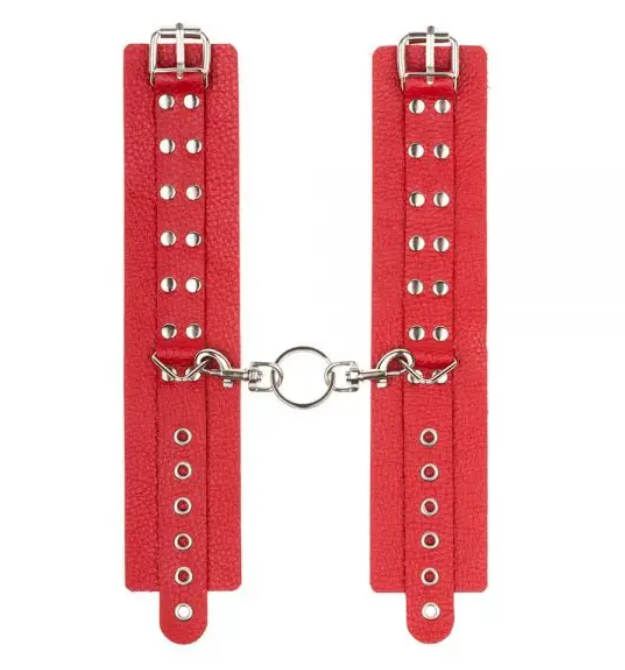 Наручники Leather Rastraints Hand Cuffs, Red Sex Aura Киев - изображение 2