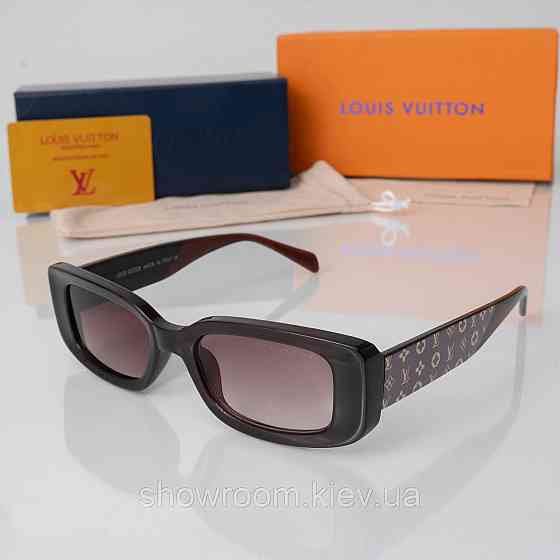 Брендові жіночі сонцезахисні окуляри LV (37502) коричневі Київ