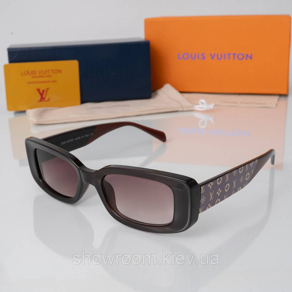 Брендові жіночі сонцезахисні окуляри LV (37502) коричневі Київ - фото 1