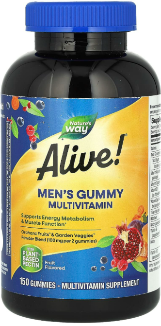 Мультивитамины для мужчин Nature's Way Men's Gummy Multivitamin Alive! фруктовые 150 таб Киев - изображение 1