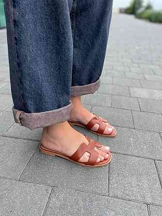 Meideli Зручні шльопанці еко-шкіра на низькому ходу коричневі класичні жіночі MEIDELI C50-7 р. Коломия