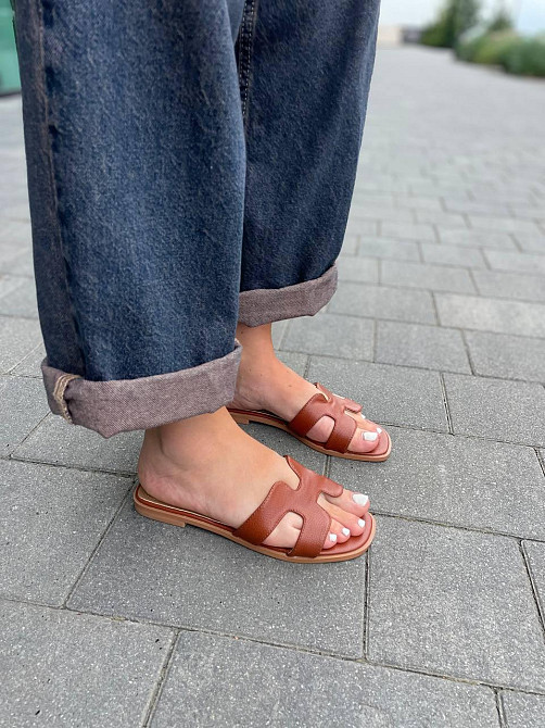 Meideli Зручні шльопанці еко-шкіра на низькому ходу коричневі класичні жіночі MEIDELI C50-7 р. Коломыя - изображение 4