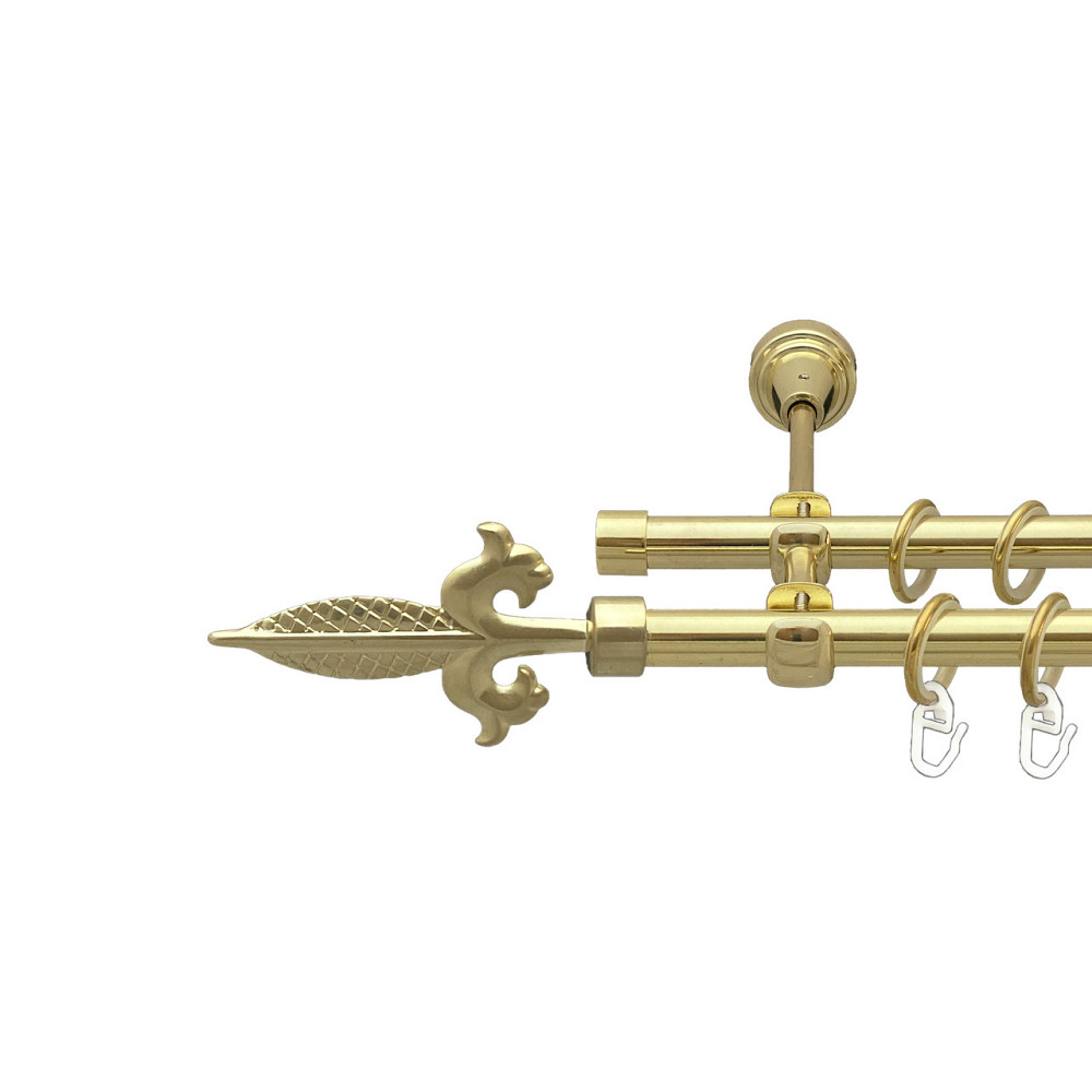 Карниз Orvit Генуя металевий дворядний відкритий Золото 16\16 мм 240 см (00-00014201) Львів - фото 1