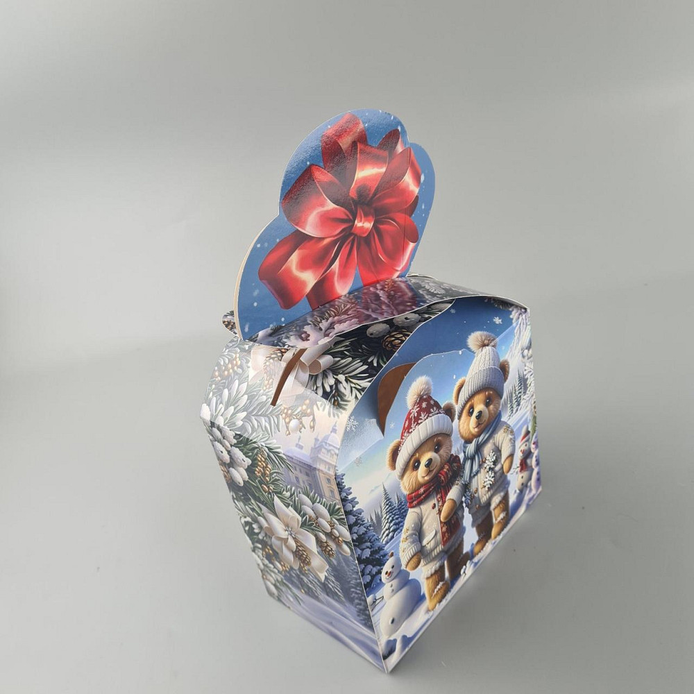 Новогодняя подарочная картонная упаковка для конфет (1000грм) №194 