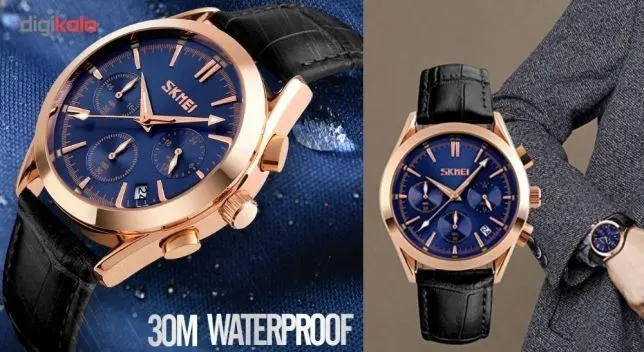 Чоловічий годинник Skmei Prestige 9127 (Чорний з синім циферблатом) Вінниця - фото 8