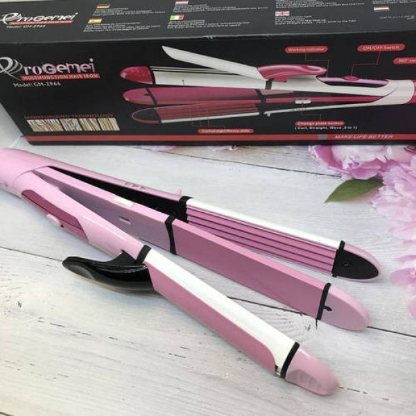 Плойка-выпрямитель-гофре 3в1 GEMEI GM-2966, керамические пластины, быстрый нагрев до 200°C, световой индикатор Одесса - изображение 2