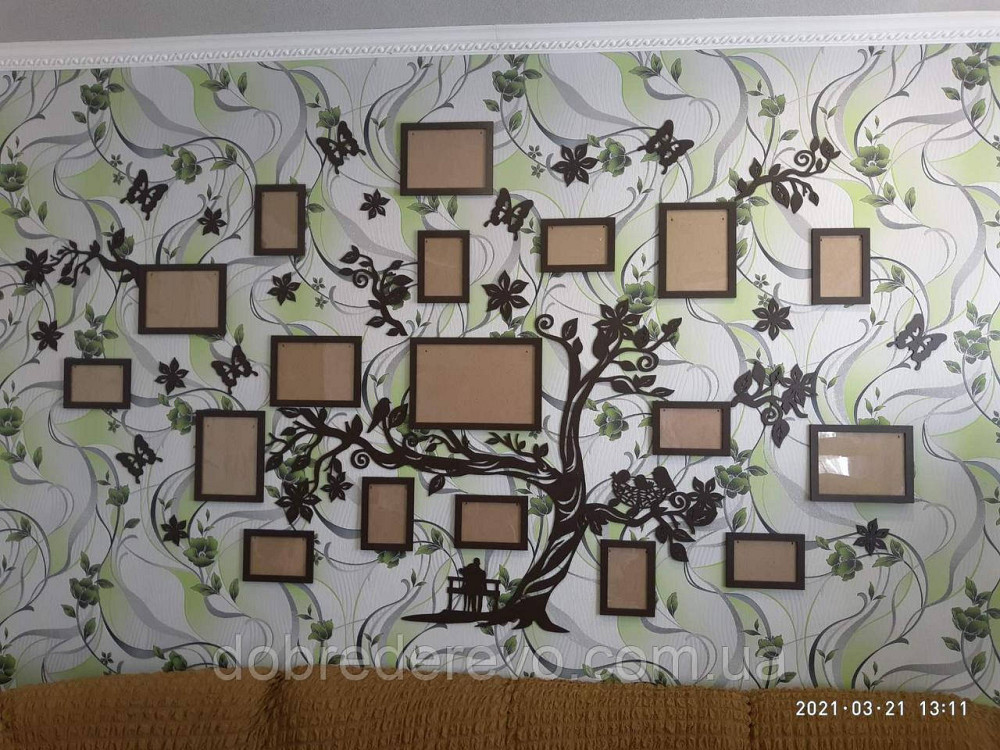 Семейное дерево на 18 фотографий / семьи / фоторамка / картина / композиция / коллаж / подарок Вижница - изображение 4