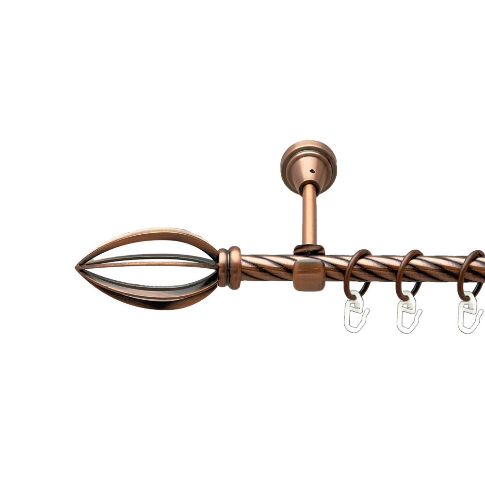 Карниз Orvit Пантеон металевий однорядний відкритий скручена труба кільце металеве Мідь 16 мм 300 см (00-00025203) Львів - фото 1