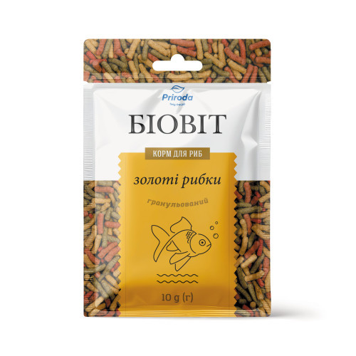 Корм Природа Биовит Золотые рыбки для рыб семейства карповых гранулированный 10 г Киев - изображение 1