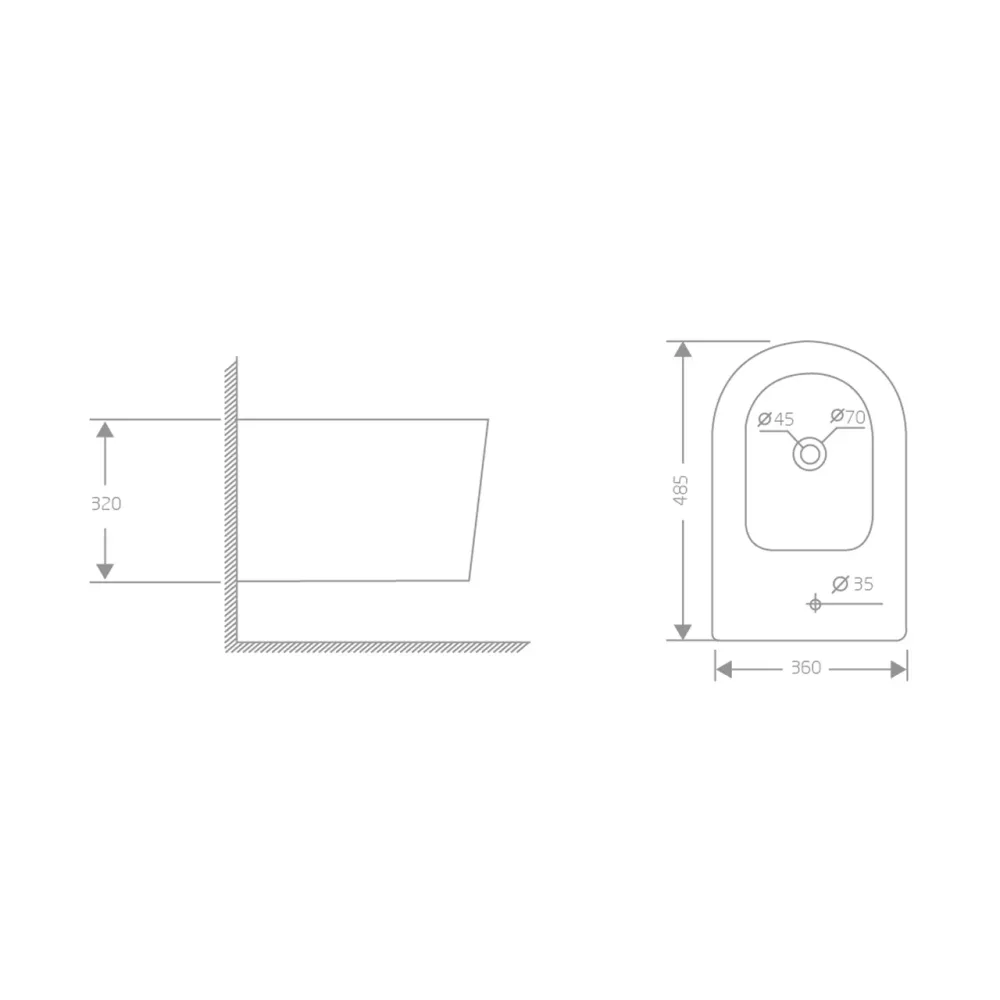 Біде підвісне Qtap Swan 485х360х320 мм, White QT16555379W Київ - фото 9
