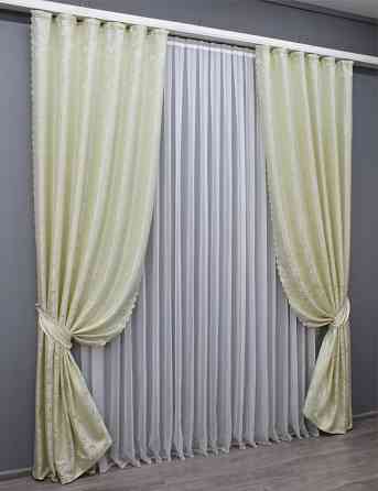 Комплект готових штор VR-Textil Жакард Magic № 1601ш Молочний 145х270 см 2 шт (33-0471) Киев
