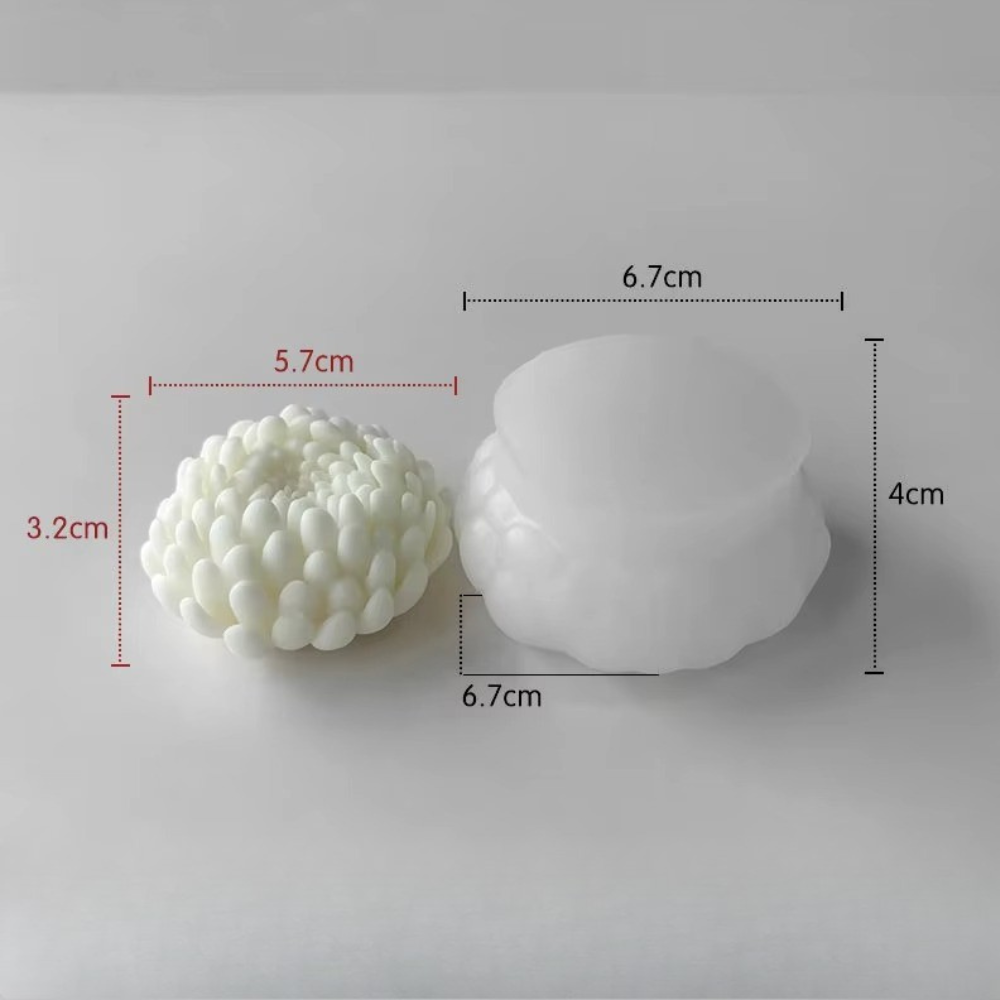 Силіконова форма для виготовлення свічки, «Хризантема» молд  для свічок з бджолиного, соєвого воску і парафіну 67 х 67 мм Кам'янець-Подільський - фото 10