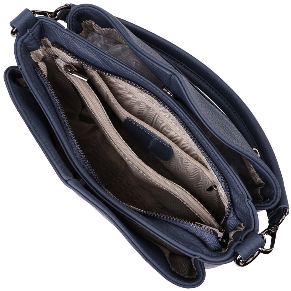 Стильна сумка на плече з натуральної шкіри Vintage 23009 Синій Київ - фото 7