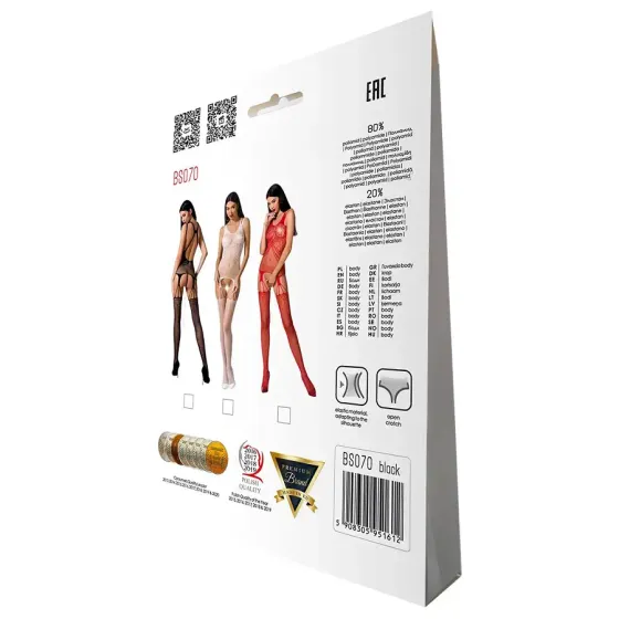 Бодістокінг Passion BS070 red, комбінезон, імітація панчох і ажурного топа Львов